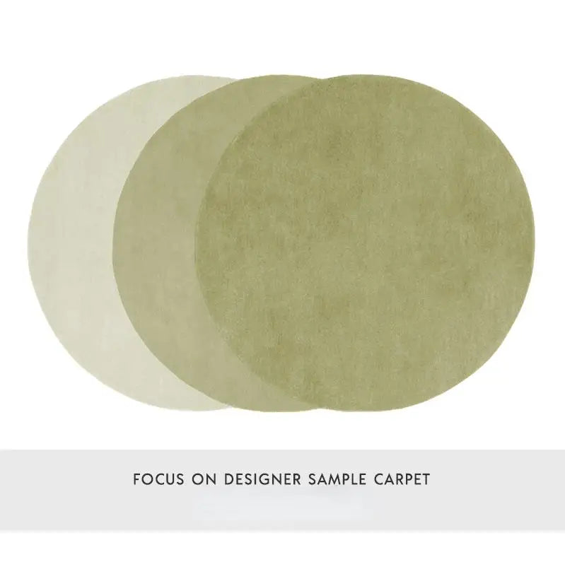 Nordic Plush Wool Rug Irregular Oval Non-Slip — Soft Taupe-Beige | KIMLUD
