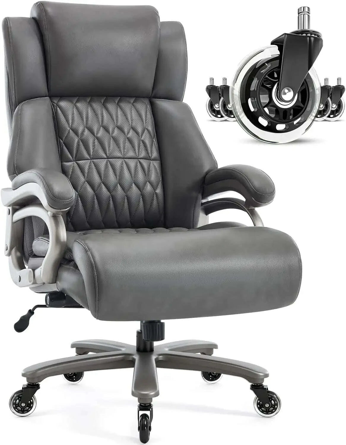 400lbs-office-chair--adjustable-lumbar-support-quiet-rubber-wheels-heavy-duty-metal-basehigh-back-large-executive-computer-deskkimludkimlud-35571302