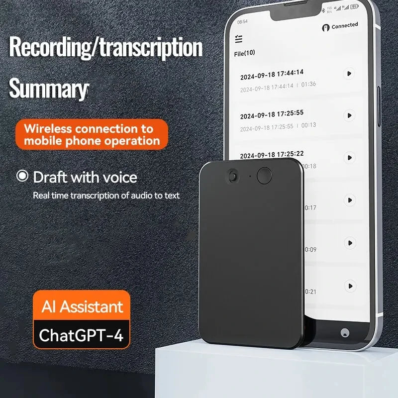 KIMLUD, 8-128GB AI ChatGPT-4 Intelligent Voice Recorder Audio App Phone Call Record Transcribe Summarize Voice to text conversion Device, KIMLUD Womens Clothes