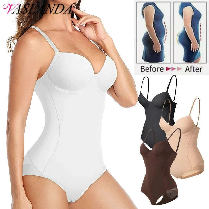 Women Sexy Body Shapewear Bodysuits Built-In Bra Camisole Tops Waist T