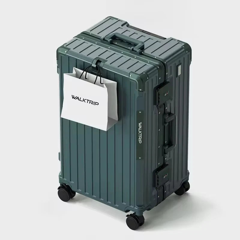 Aluminum Frame PC Rolling Luggage Solid — Gray | KIMLUD