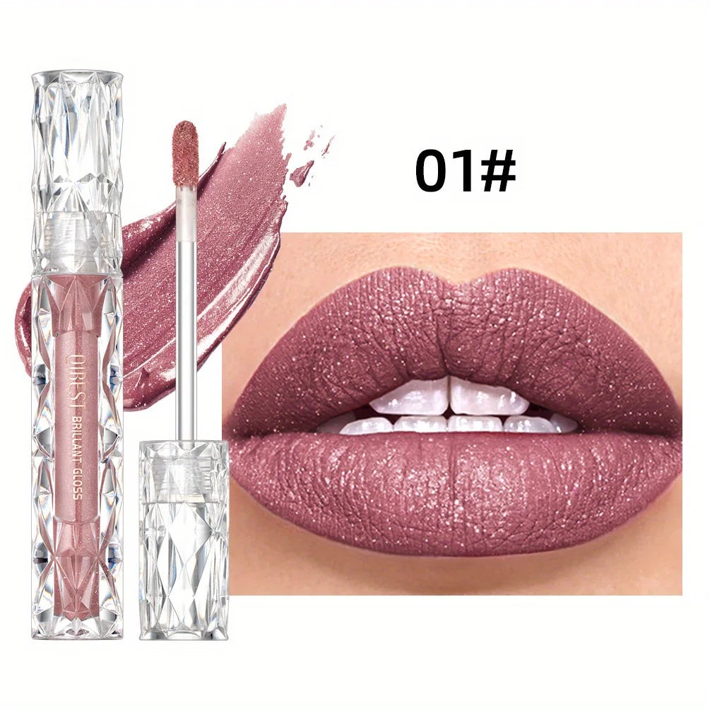 Diamond Liquid Lipstick Moisturizing Lasting Purple Sparkling Waterproof Lip Gloss Matte Glitter Lipstick Korean Makeup