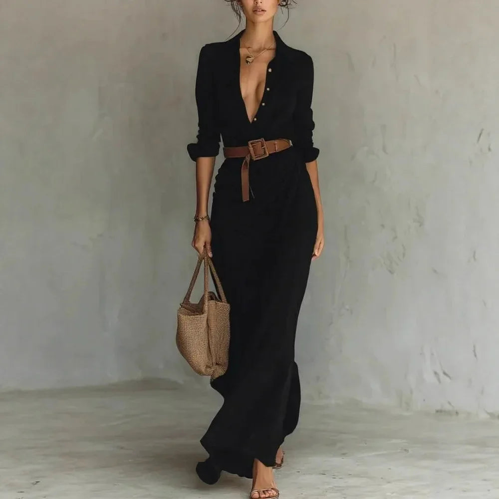 Polyester Satin Dress — Slim A-Line Irregular Hem — White | KIMLUD