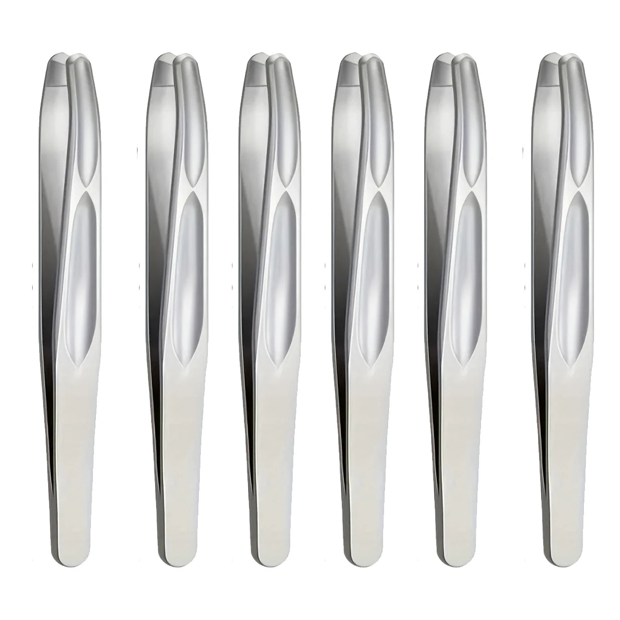 Round Head Tweezers For Eyebrow And Facial Hair — Silver | KIMLUD