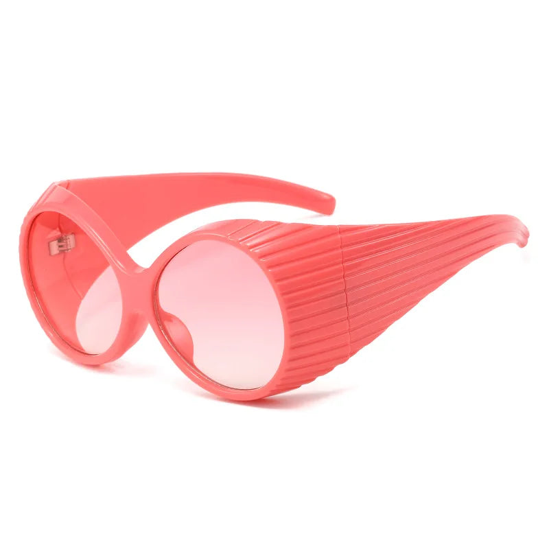 Punk Polycarbonate Solid Sunglasses — Black | KIMLUD