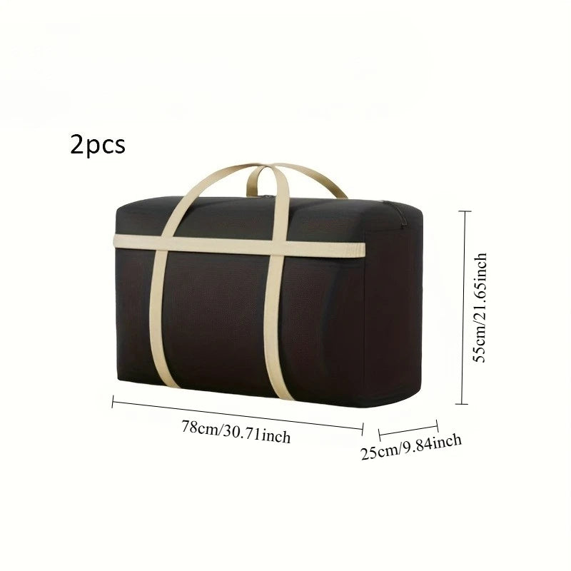 Oxford Cloth Solid Storage Bags For Travel — Black | KIMLUD