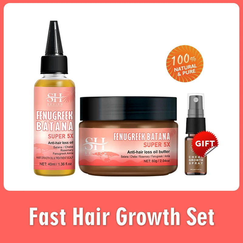 Batana Chebe Oil Set Hair Growth 5x — Blush | KIMLUD