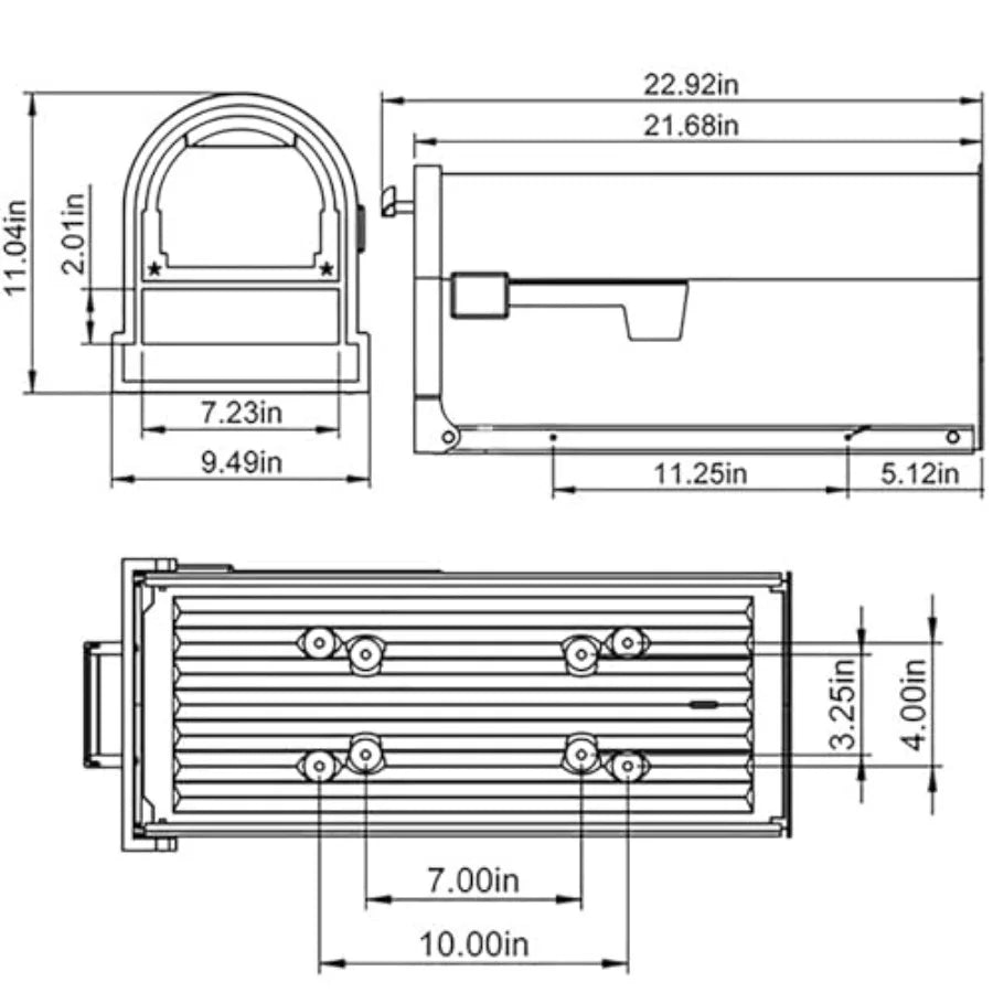 Steel Heavy Duty Post Mounted Mailbox — Silver | KIMLUD