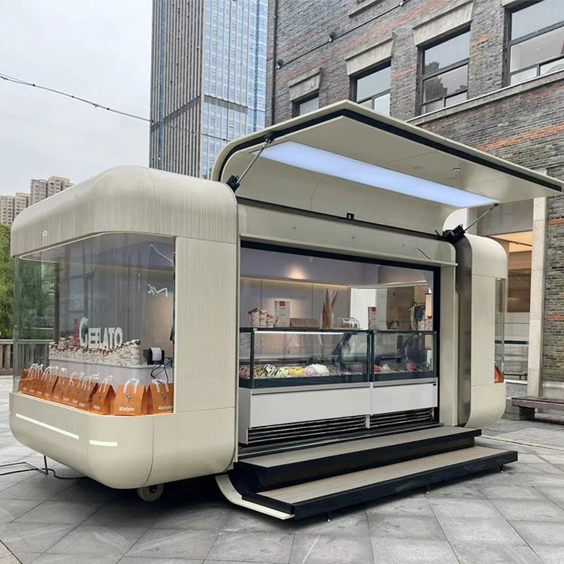 Custom fast food trailer order hot dog pizza burger mobile food truck outdoor street kitchen restaurant trailer for sale