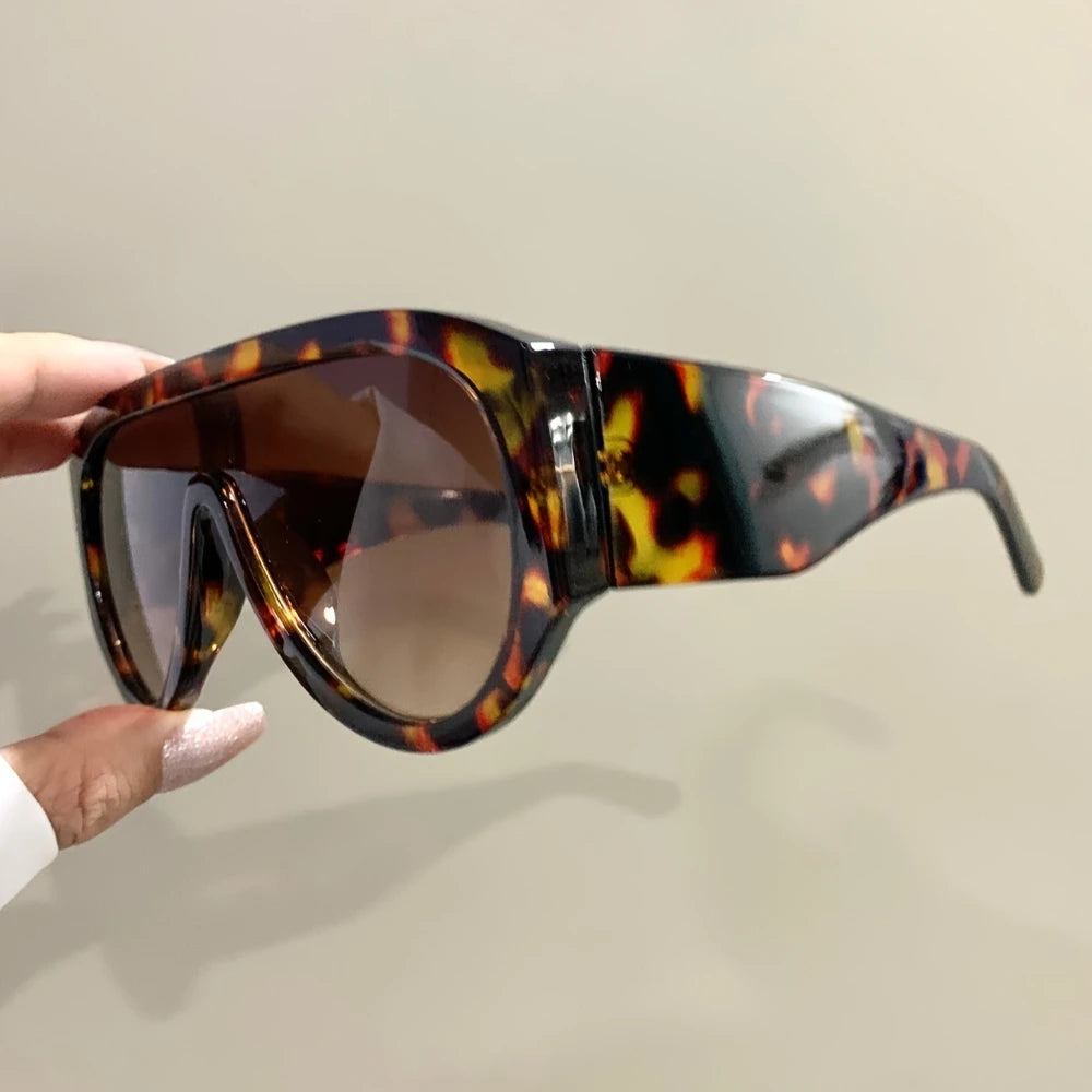 Sunglasses Oversized Aviator Polycarbonate — Black | KIMLUD