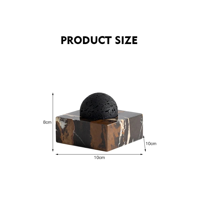 Lava Rock Diffuser With Marble Base — Black | KIMLUD
