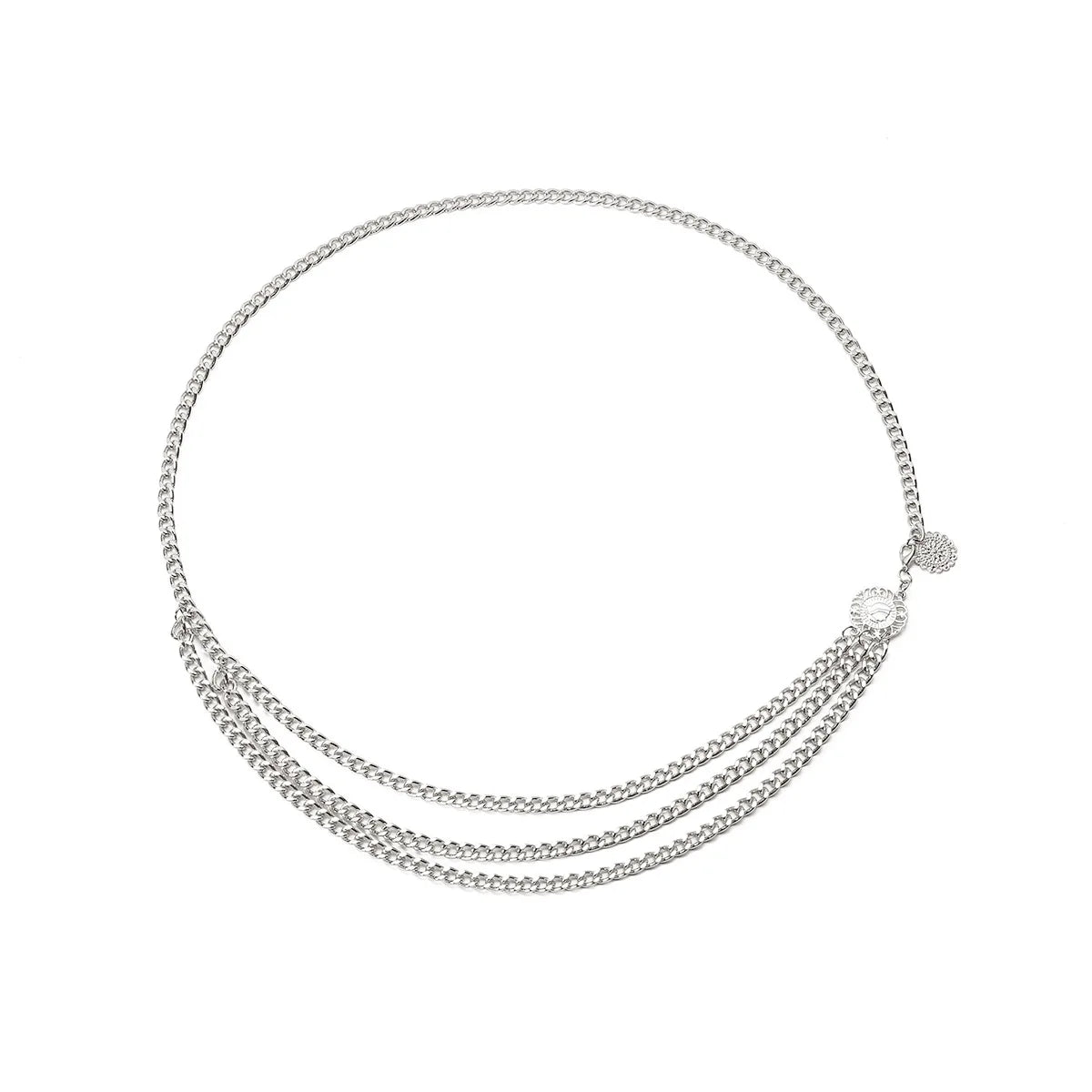 Gold-Tone Chain Belt Multilayer Tassel Rhinestones — Gold | KIMLUD