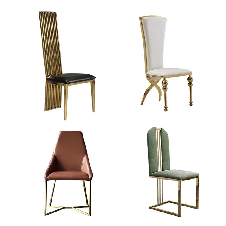 Gold Stainless Steel Frame Dining Set — Gold | KIMLUD