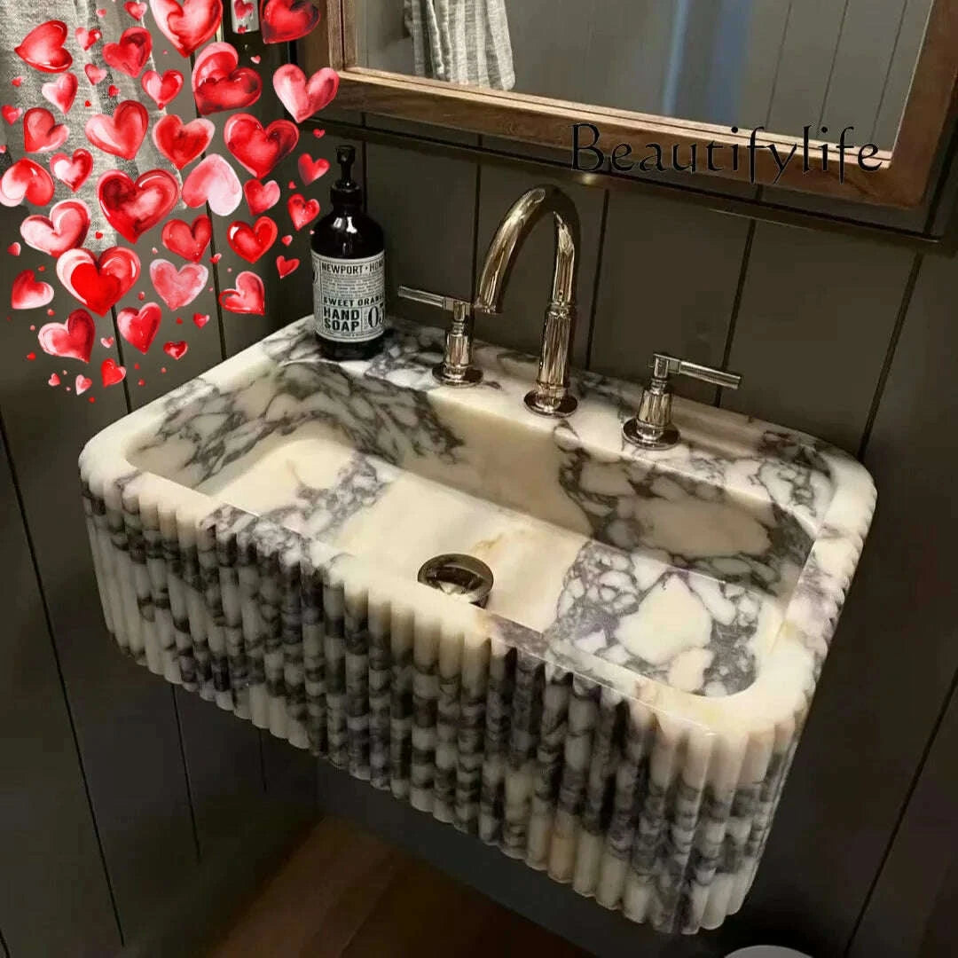 KIMLUD, Vanity Corrosion/Heat-Resistant & Easy-Clean Natural Marble Bathroom Sink Luxury Countertop Basin For Home Custom Stone, KIMLUD Womens Clothes