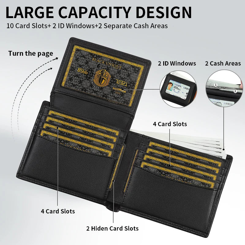 Men's Wallet – Large Capacity Ultra-Thin – Genuine Leather | KIMLUD