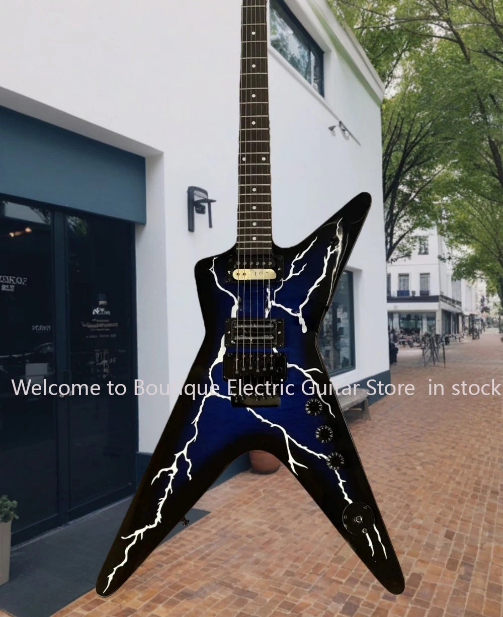 Electric Guitar Tiger-Patterned Soundboard — Deep Blue | KIMLUD