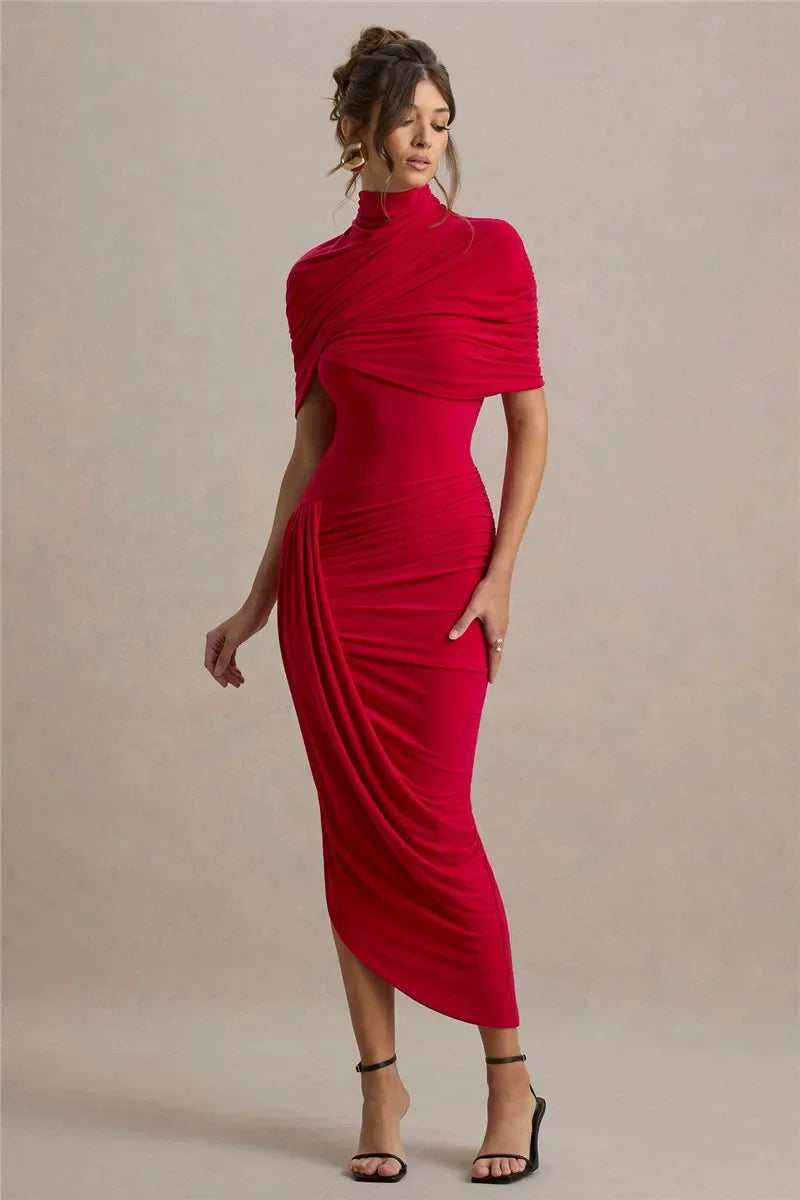 Maxi Dress – Backless Ruched Slim Silhouette | KIMLUD