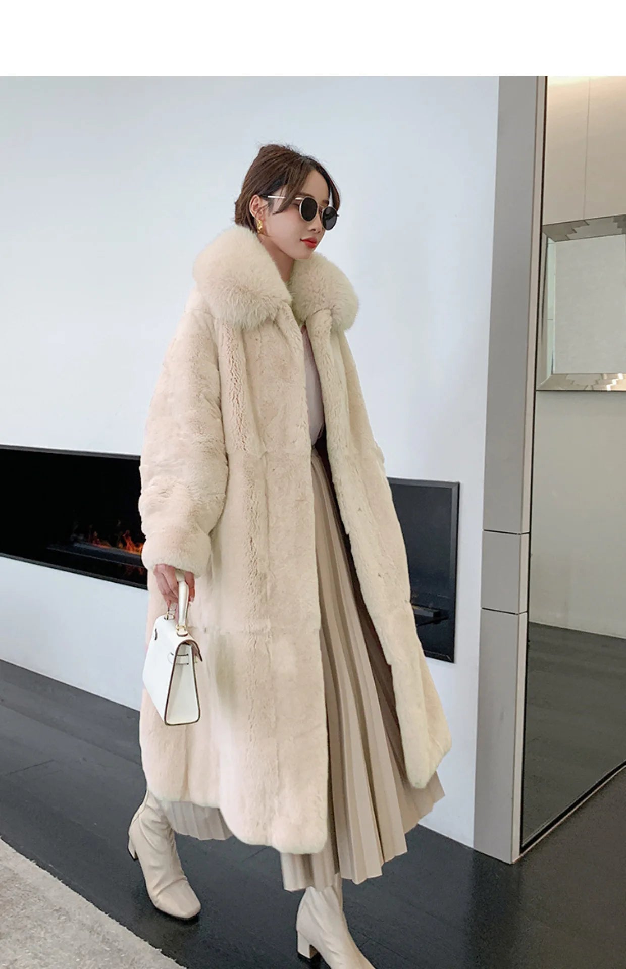 5XL Oversized Autumn Winter Faux Fur Coat Women Loose Long Plush Jackets Thick Warm OverCoat Female Large Fur Collar Parka 2023