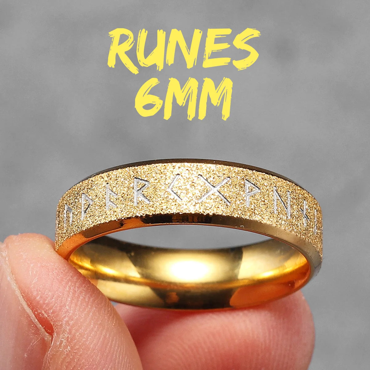 Viking Runes Simple Matte Shiny Stainless Steel Men Rings Punk New In For Male Women Fashion Jewelry Creativity Gift Wholesale
