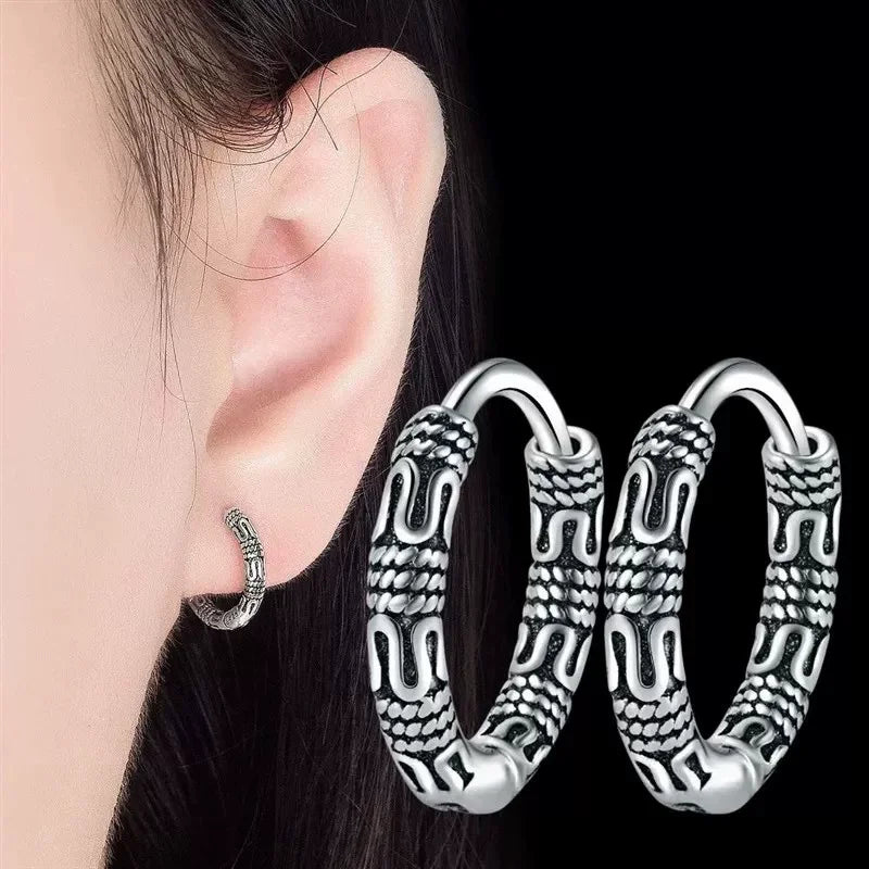 Vintage Cool Huggie Hoop Earrings For Men Women Fashion Indian Boho Jewelry Accessories Gift Party