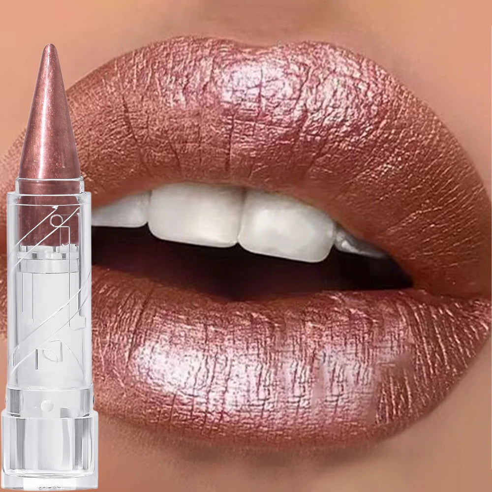 Glitter Lip Gloss Pearl-Infused Set — Pink Nude | KIMLUD