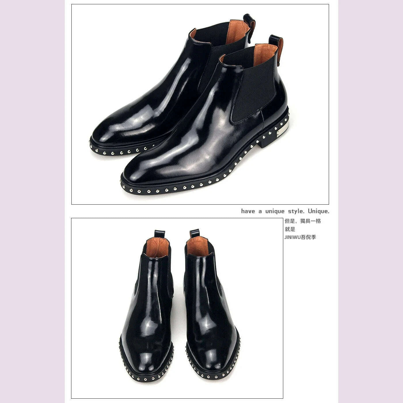 autumn-and-winter-new-cowhide-riveted-bottom-pointed-chelsea-boots-sleeve-elastic-belt-short-tube-large-flat-bottom-men39s-boots-kimlud-kimlud-33910791