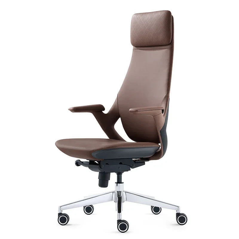 Leather Nordic Ergonomic Solid Office Chair — Blue | KIMLUD