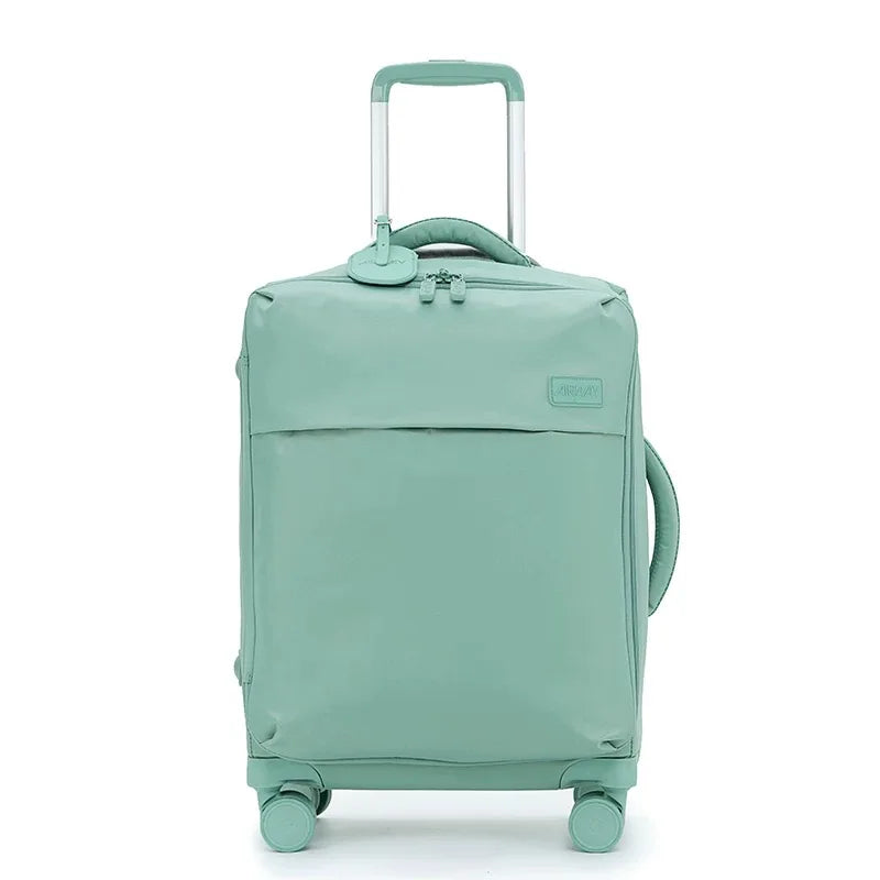 Oxford Cloth Luggage Case With Swivel Wheels — Black | KIMLUD