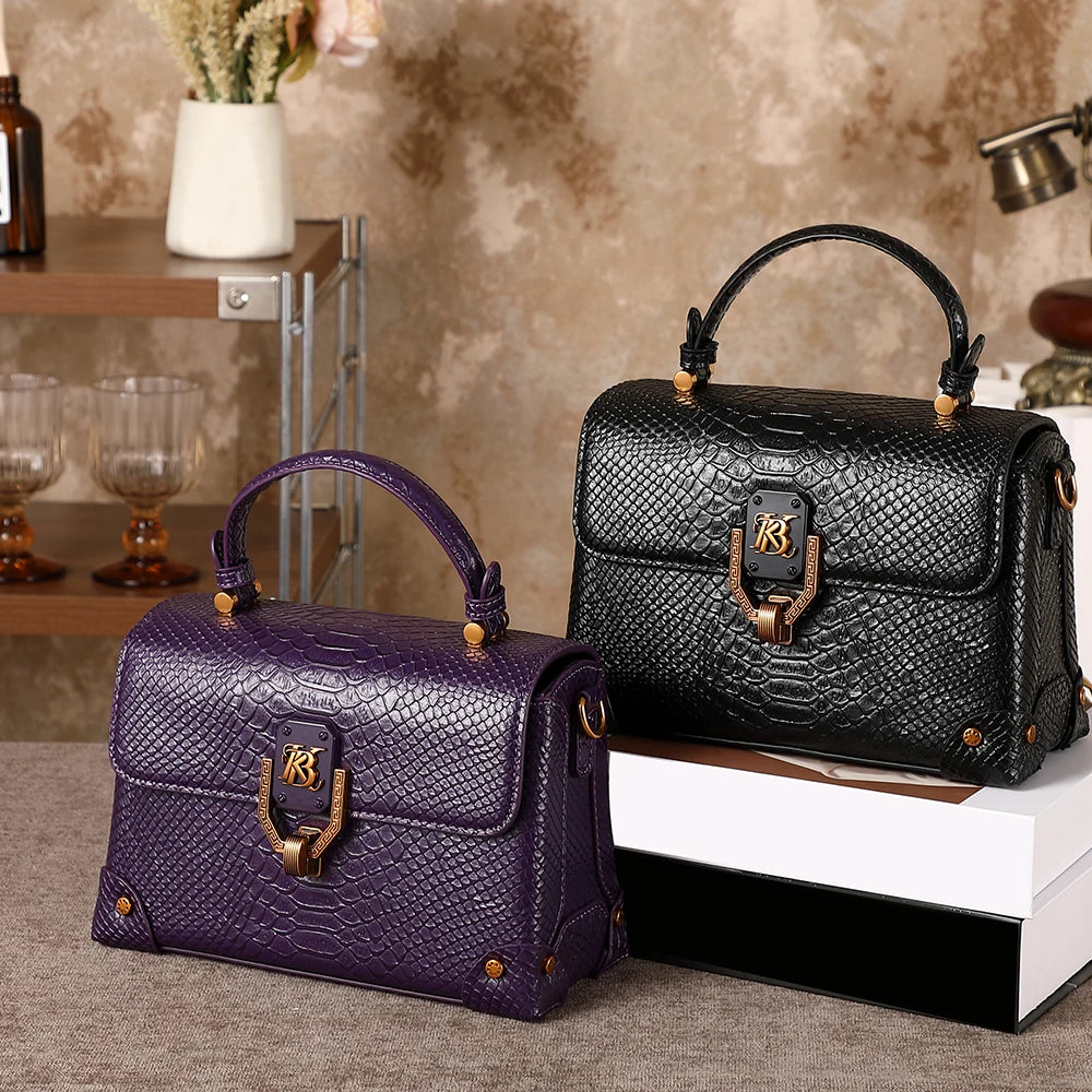 Women's handbag 2026 season new high-end simple and fashionable snake pattern single shoulder crossbody bag multifunctional bag
