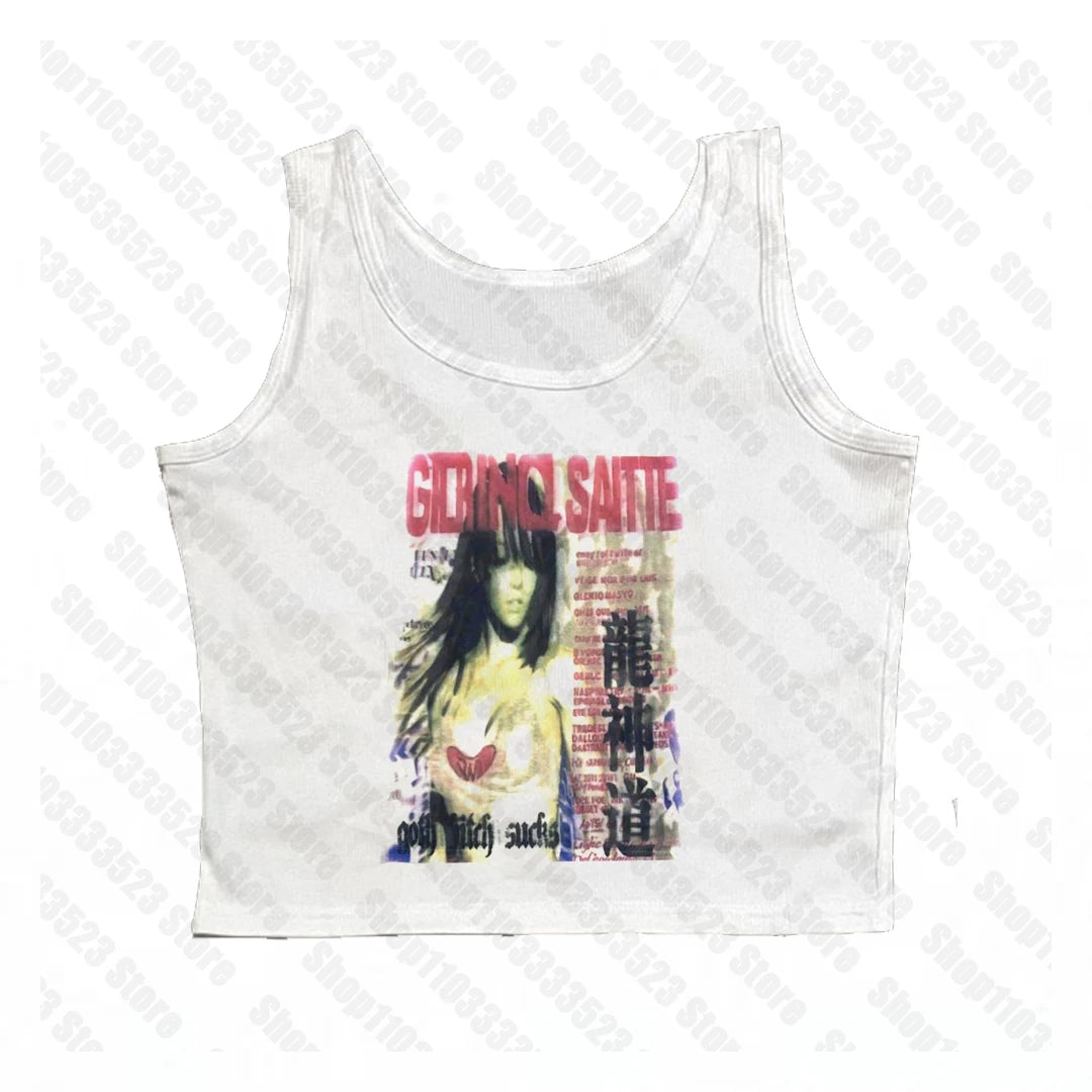 T-Shirt – Graphic Y2K Style – Polyester | KIMLUD