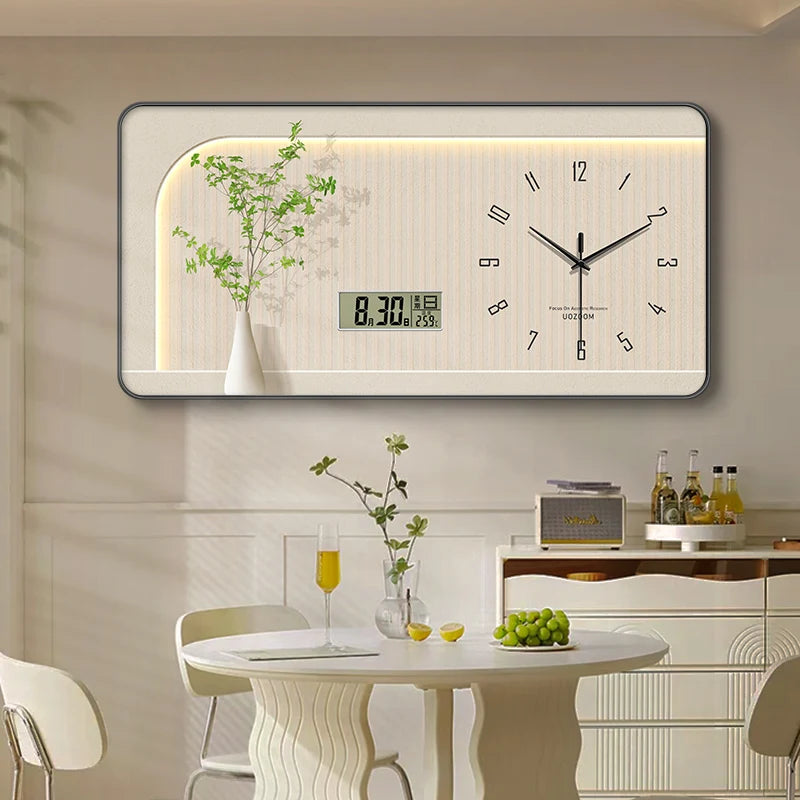 Acrylic Nordic Wall Clock Geometric Frame — Ivory-Cream | KIMLUD