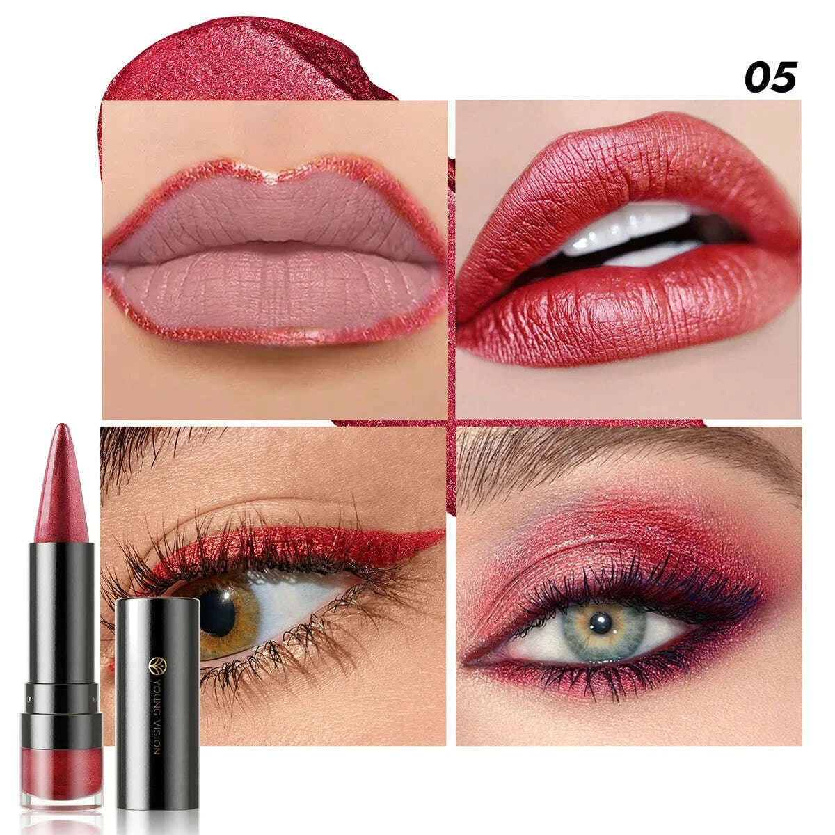 young-vision-6-colors-matte-pearl-fine-glitter-diamond-dual-purpose-lipstick-long-lasting-easy-to-color-non-stick-cup-lipstickkimlud-womens-fashion-34598804