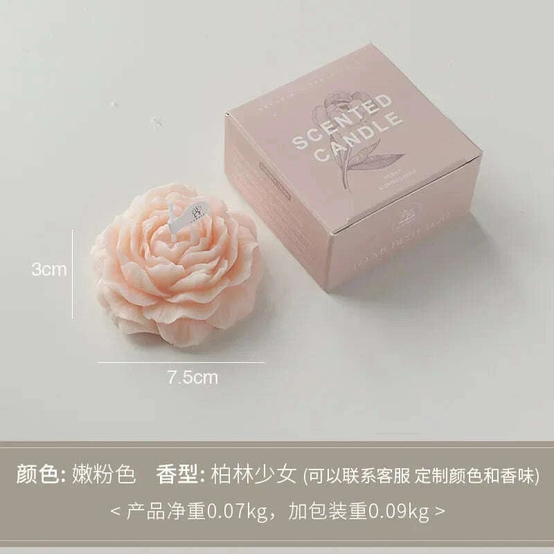 KIMLUD, Creative Peony Candle Floral Fragrance Mothers Day Gift Idea Handmade Soy Wax Aromatherapy for Home Decor Favor Present, KIMLUD Womens Clothes