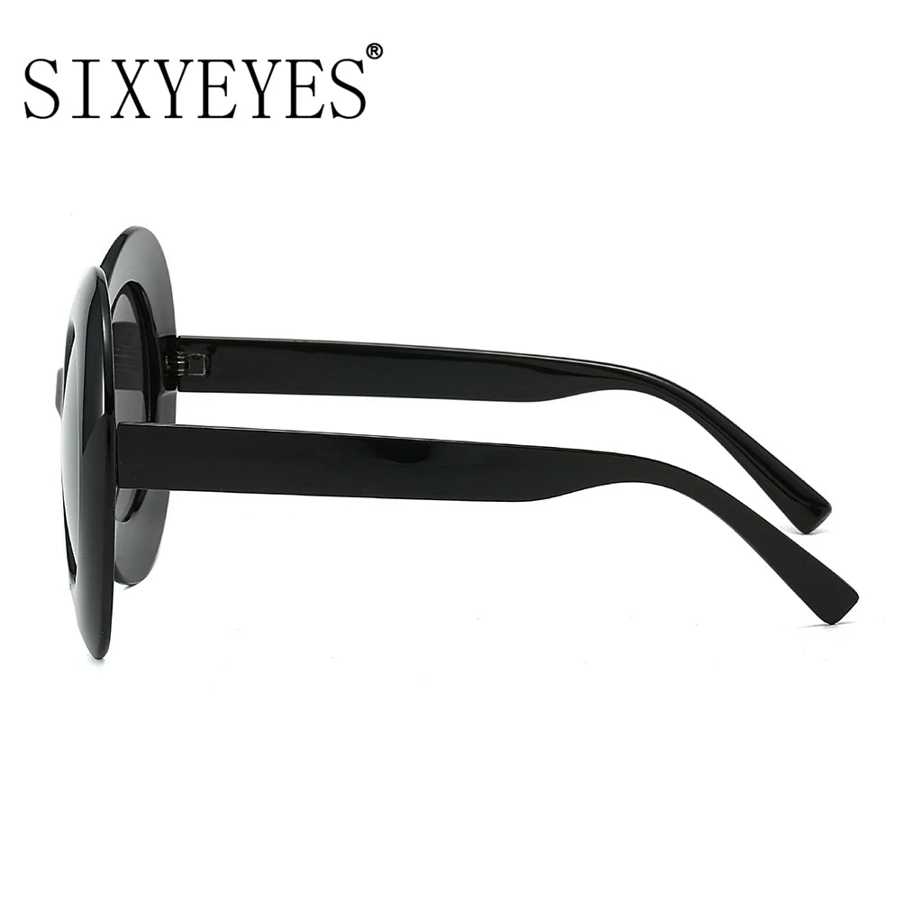 Premium Plastic Oversized Oval Sunglasses — Black | KIMLUD