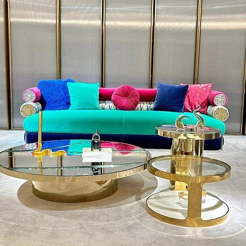 Soft Fancy Unique Sofa Modern Wood Nordic European Puffs Sofa 3 Seater Muebles Para Salas Modernos Living Room Furniture