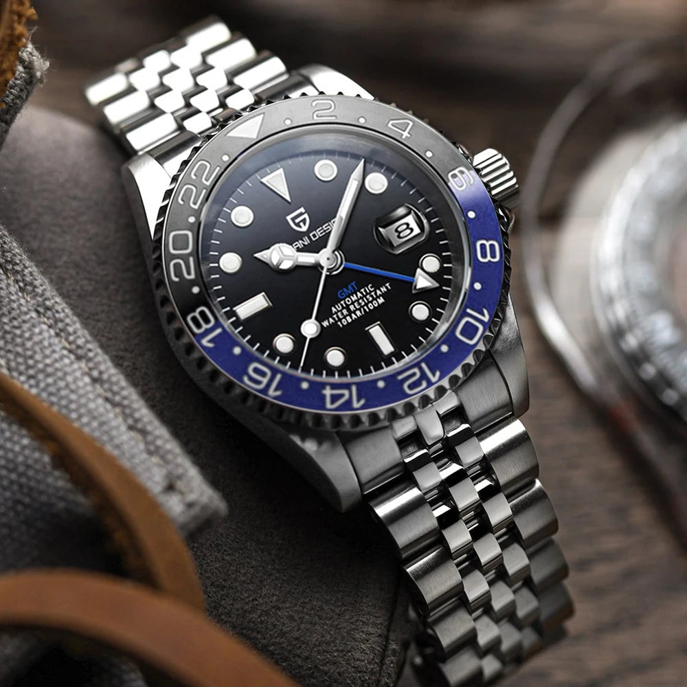 PAGANI DESIGN V4 GMT Watches Men's Luxury Automatic Mechanical Wristwatch Sapphire Glass 40MM Stainless Steel Waterproof Watch