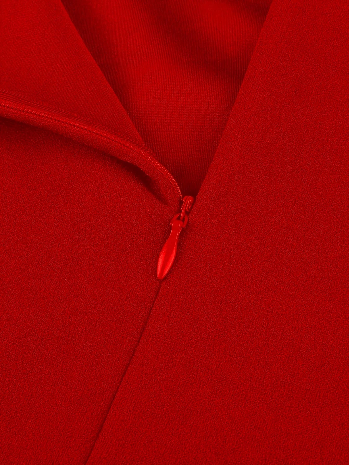 Polyester Elastane Colorblock Sheath Dress Red KIMLUD