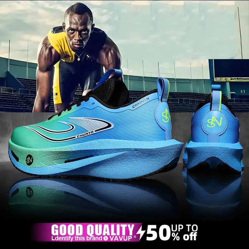 Men Sports Running Shoes Carbon Plate Marathon Breathable Lightweight Women's Comfortable Athletic Nonskid Walking Sneaker