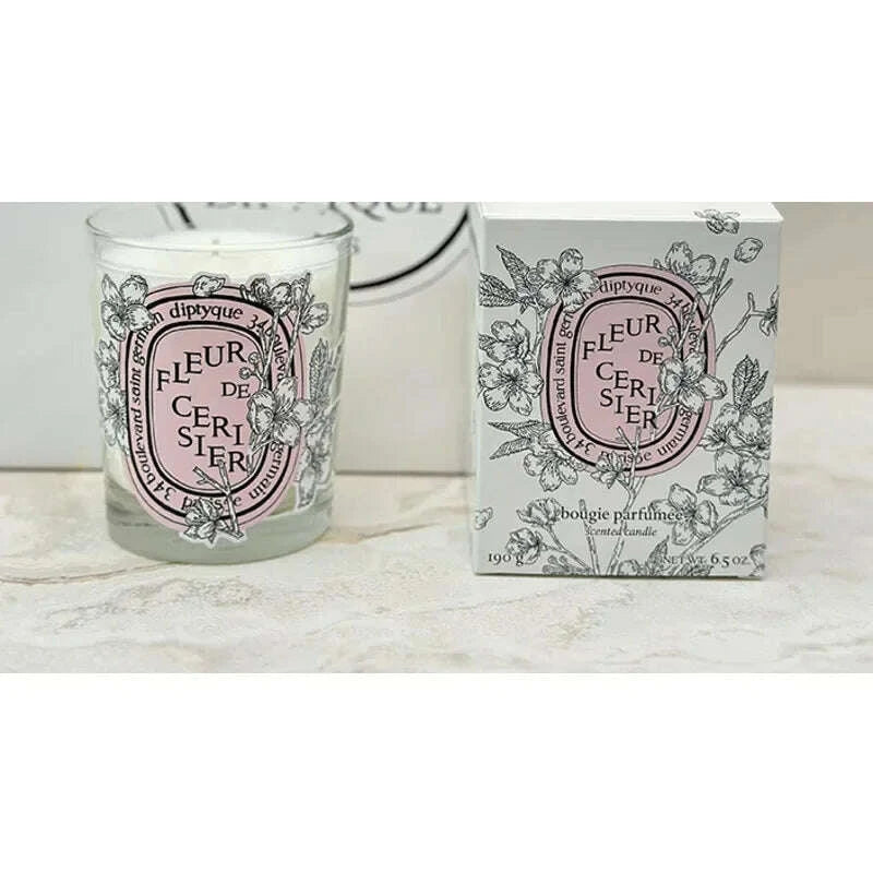 KIMLUD, Romantic Limited Diptyques Candles Sakura Scented Fragrance Candle Light Gift High Quality Aromatherapy Perfume Aroma Home Decor, KIMLUD Womens Clothes