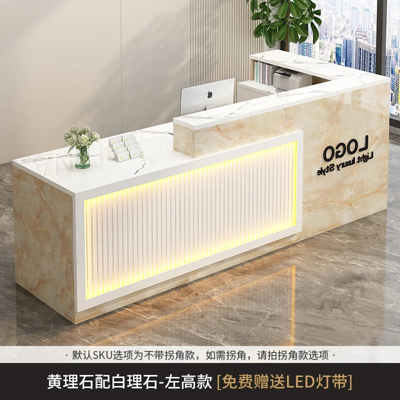 Contemporary Reception Desk Decor Set Customizable — Black | KIMLUD