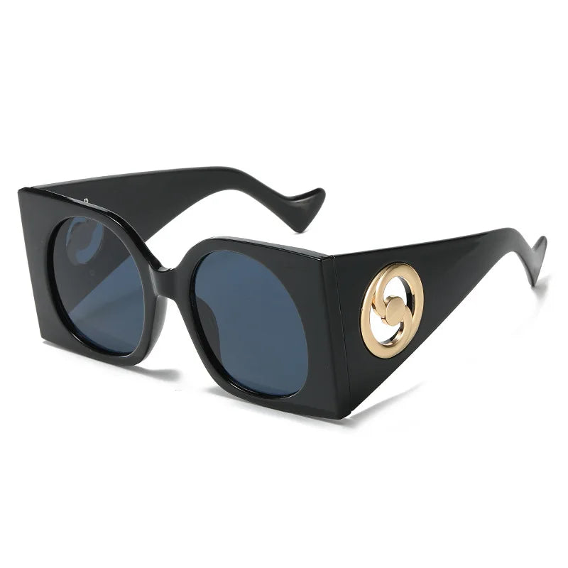 Polycarbonate Square Sunglasses — Green Amber | KIMLUD