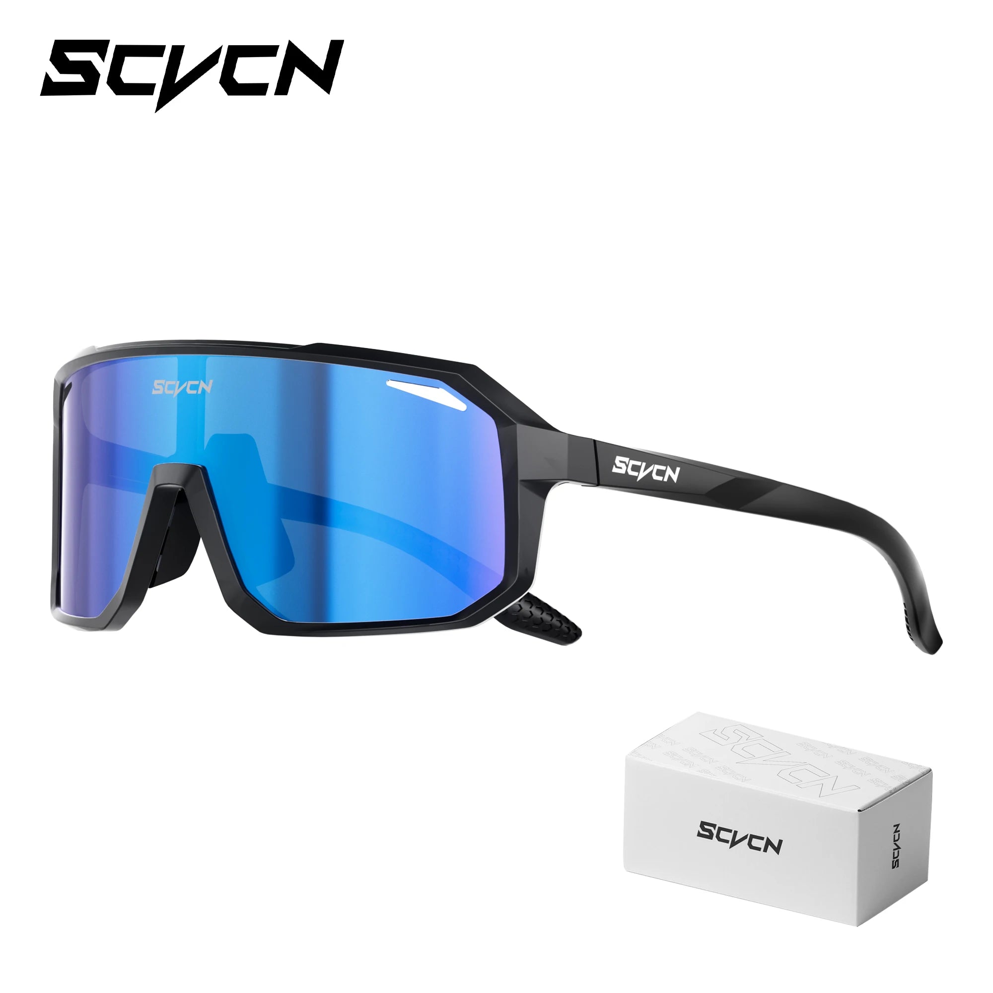 SCVCN New Riding Cycling Sunglasses Outdoor Sports Running Goggles Men's Mtb Bicycle Glasses Women Cycling Eyewear 1 Lens
