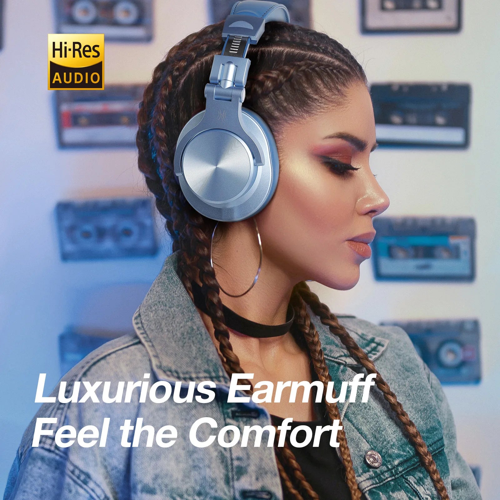 KIMLUD, Oneodio A70 Wireless Bluetooth 5.2 Headphones 72Hrs Over Ear Hi-Res Audio 3.5mm/6.35mm Wired Studio DJ Headset With Microphone, KIMLUD Womens Clothes