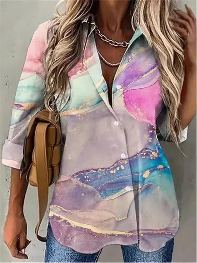 Blouse – Floral Print – Slim Silhouette | KIMLUD