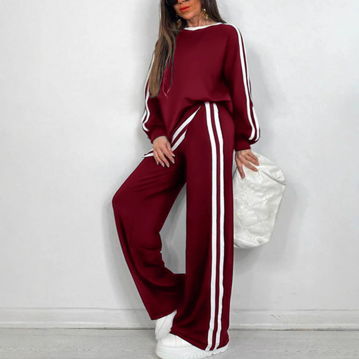 Two Piece Sweat Set – Loose Fit – Polyester Cotton | KIMLUD