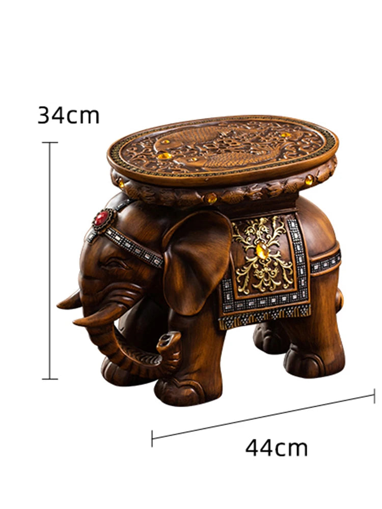 Creative Elephant Stool,Statue Resin Furniture,Luxury Living Room,Entrance Shoe Changing Stools,Floor Decoration Sculpture Gift