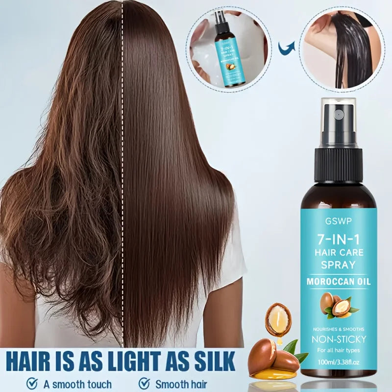 Argan Oil Hair Spray 7-in-1 Moisturizes and Protects — Turquoise | KIMLUD
