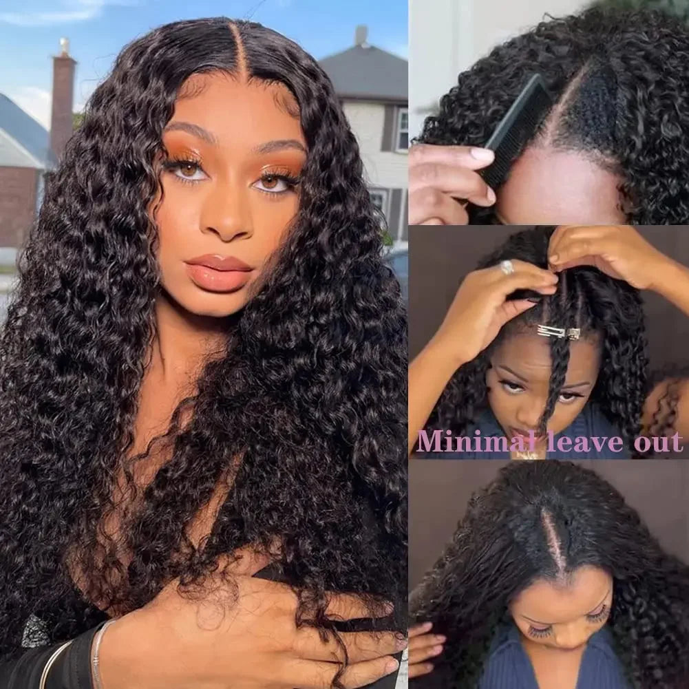 V Part Wig – 32 Inch Easy Install – Remy Human Hair – Natural Color | KIMLUD