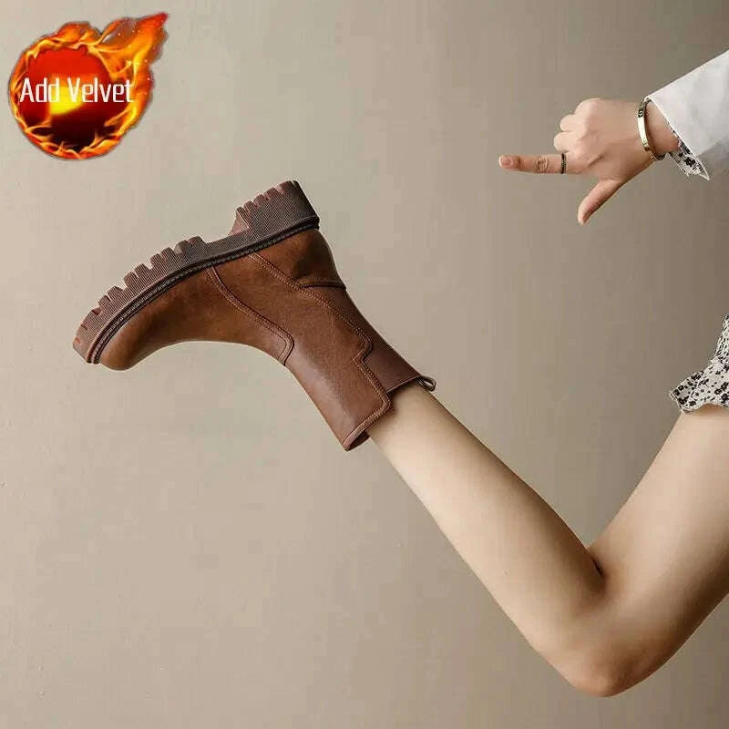 womens-half-high-boots-brown-round-toe-ladies-mid-calf-shoes-chelsea-flat-comfortable-and-elegant-winter-2024-novelty-cosplaykimlud-womens-fashion-34601738