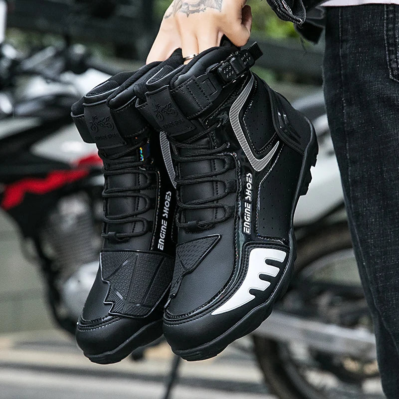 Motorcycle Boots Men Breathable Anti Slip Motorbike Cycling Ankle Length Shoes Man Motorcycle Riding Boots Motos Sports Boot